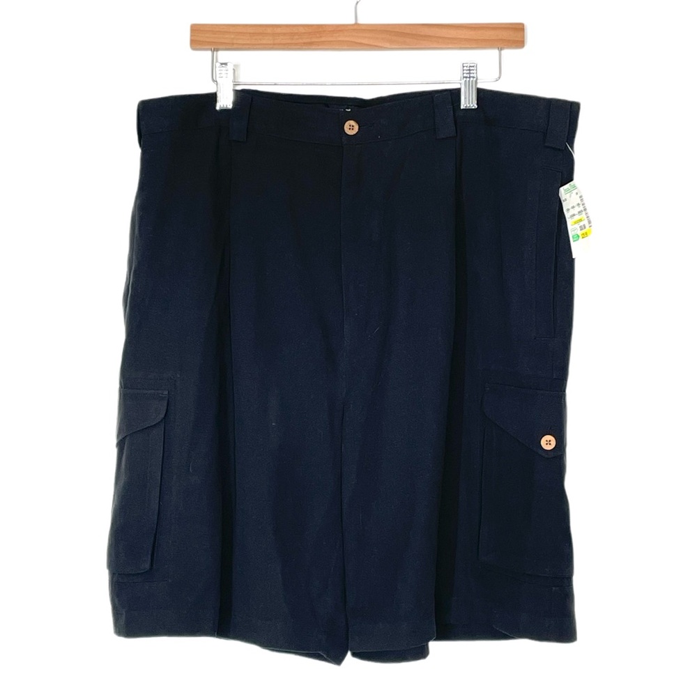 Paradise Coves Men’s Washable Silk Khaki Cargo Shorts in Black Size 38 NWT